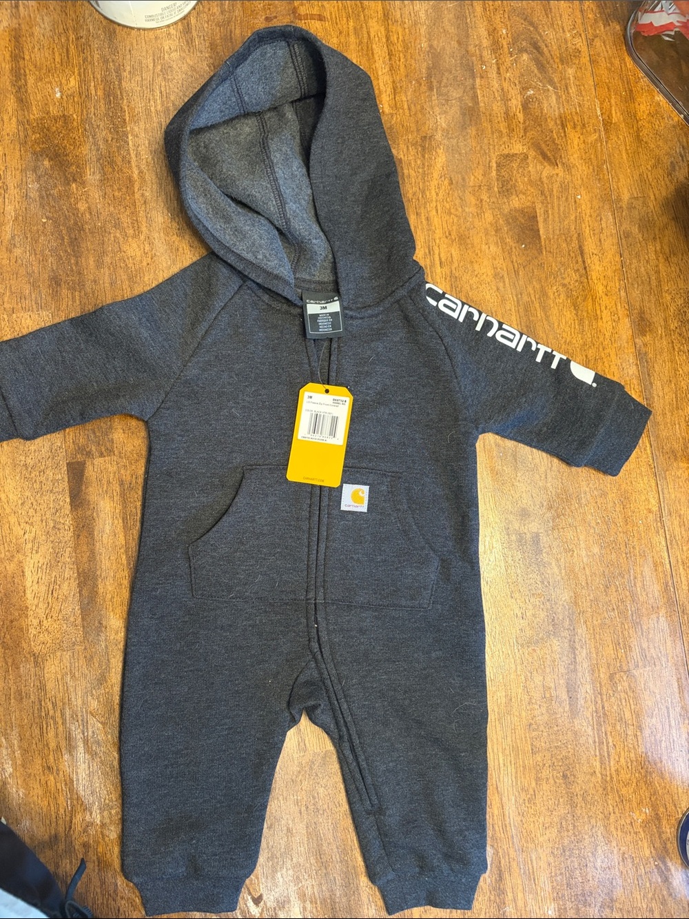 Carhartt Dark Heather Gray Hooded Toddler One-Piece Coverall